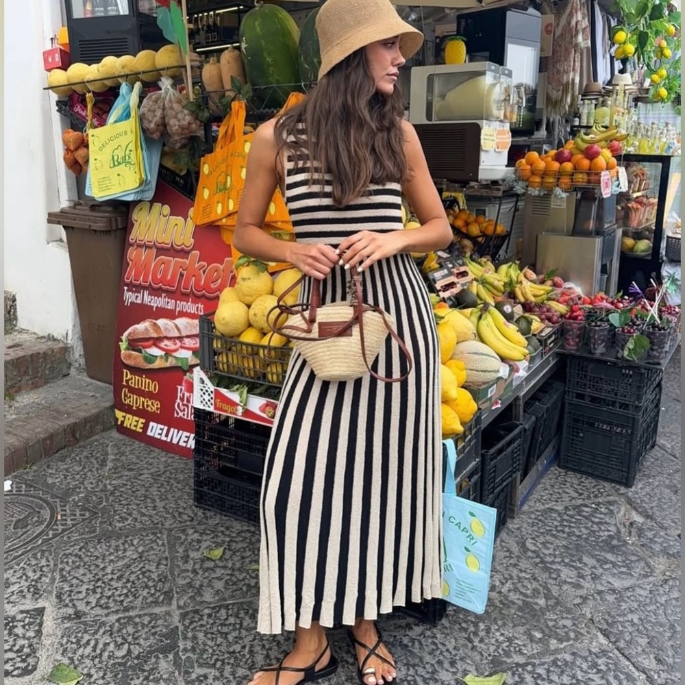 NWT Zara Striped Midi Dress